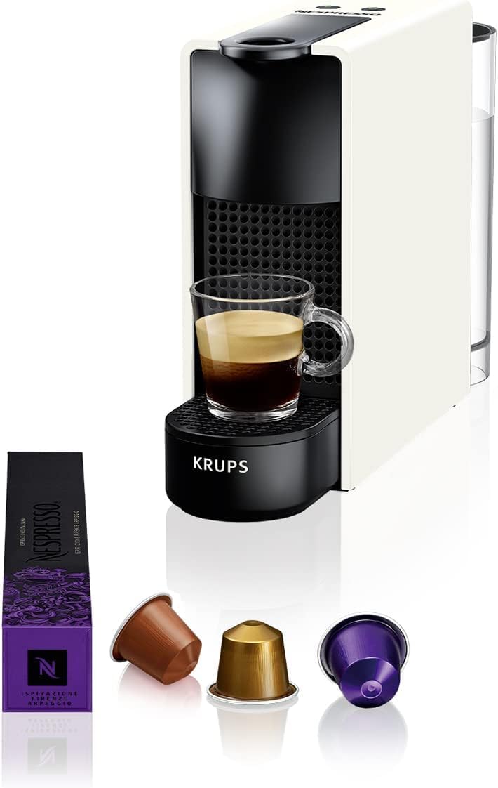 Essenza Mini Machine à Capsules de Café | 1260W | blanc | 0,7 litre et filtre à eau | Elevira