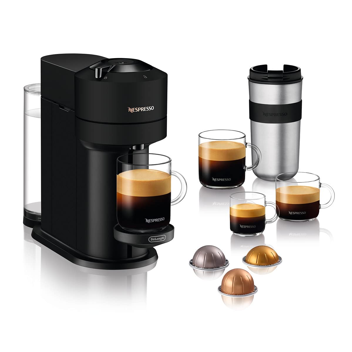 Vertuo Next Machine à café et expresso avec WIFI et Bluetooth intégrés, Noir mat | Elevira