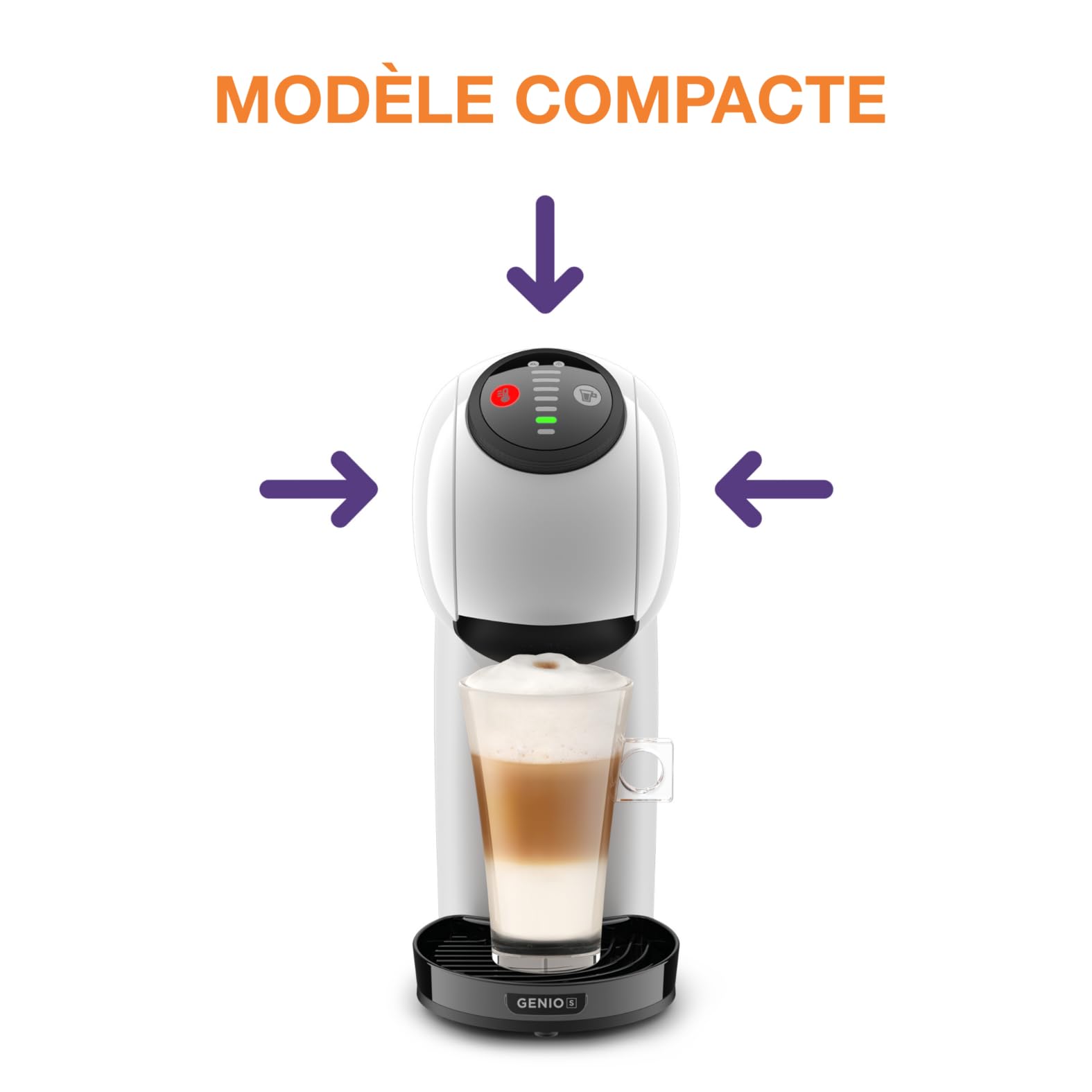 Machine à café dosettes pour multi-boissons, Compacte, Fonction XL, Cafetière espresso, Arrêt automatique, Genio S | Elevira