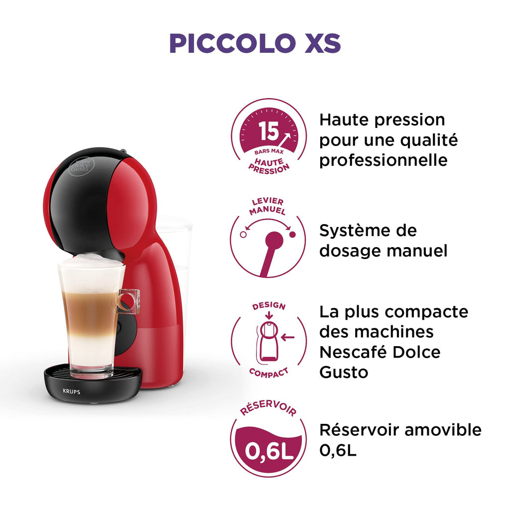 Machine à café capsules, Pression 15 Bars, Cafetière Dosettes Rouge et Noir | Elevira