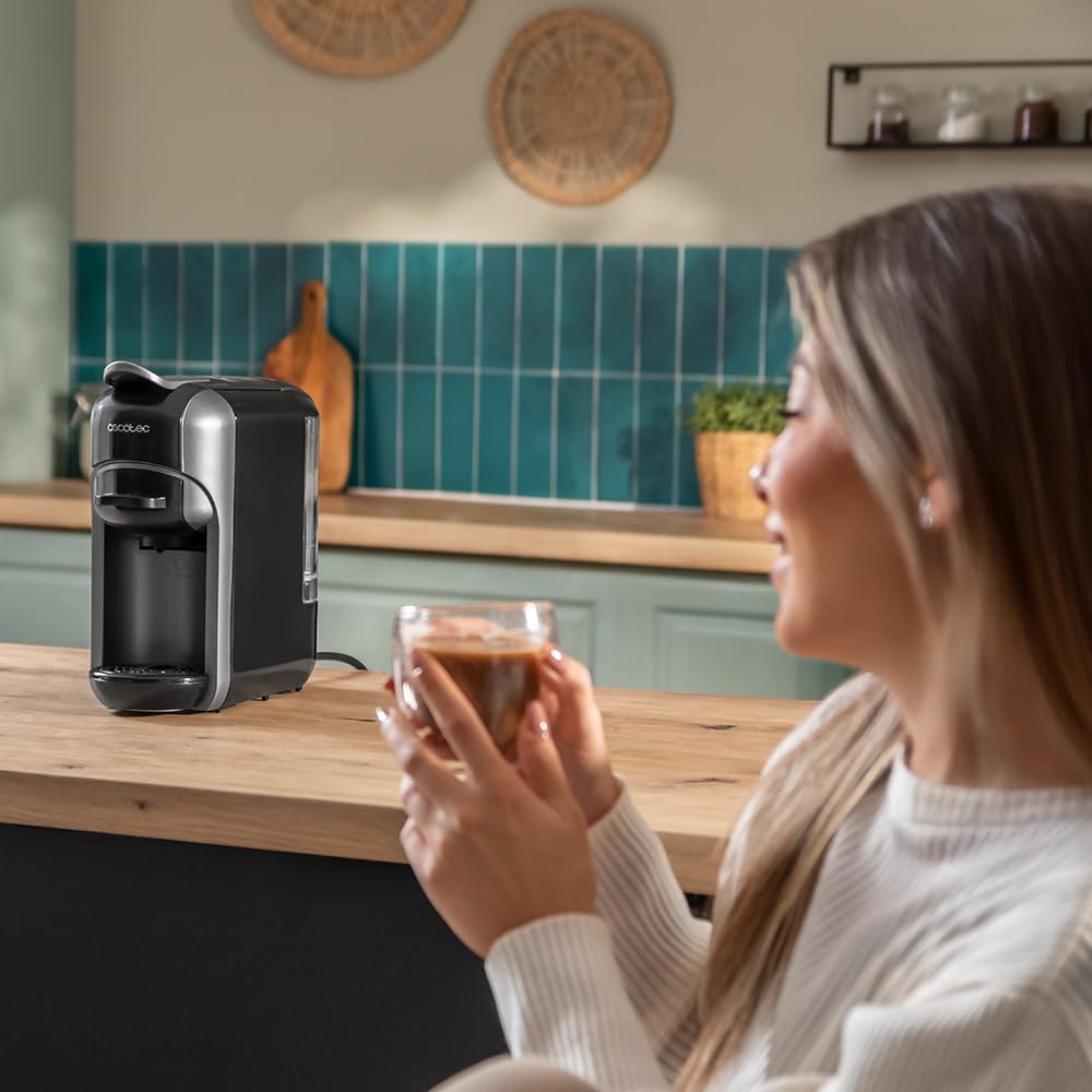 Cafetière espresso très compacte 3 en 1, machines à café à capsules Noir | Elevira