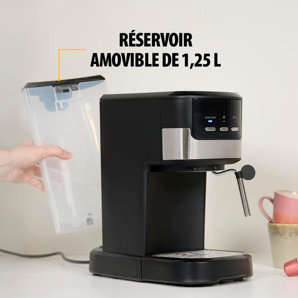 Machine à Espresso 2 tasses à la fois | 20 bars | 1100 W | Elevira