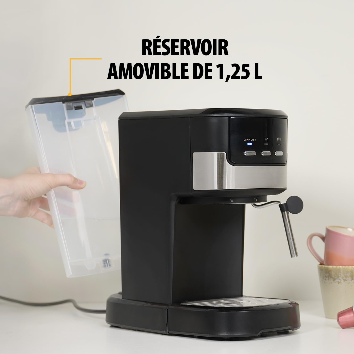 Machine à Espresso 2 tasses à la fois | 20 bars | 1100 W | Elevira