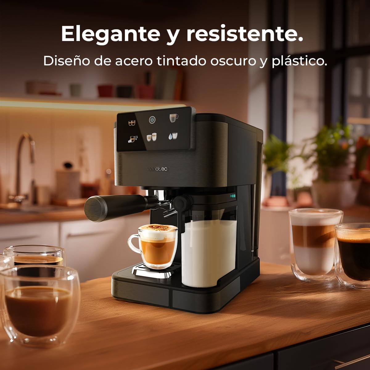 Cafetière Express Semi-automatique Power Espresso ColdBrew Latte Oscuro. 1350W, 20 Bars | Elevira
