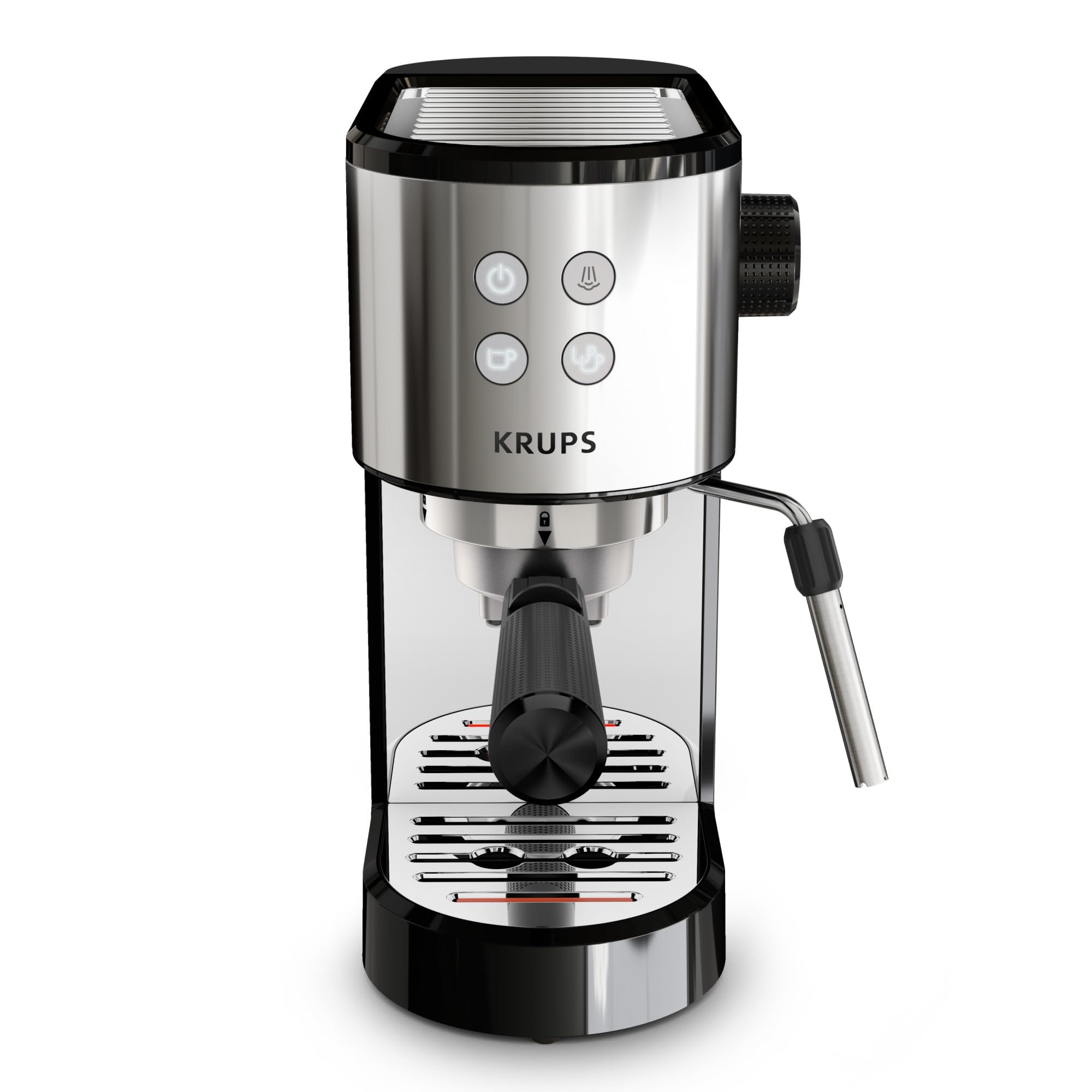 Machine expresso manuelle, design compact, espresso et cappuccino, Silver | Elevira