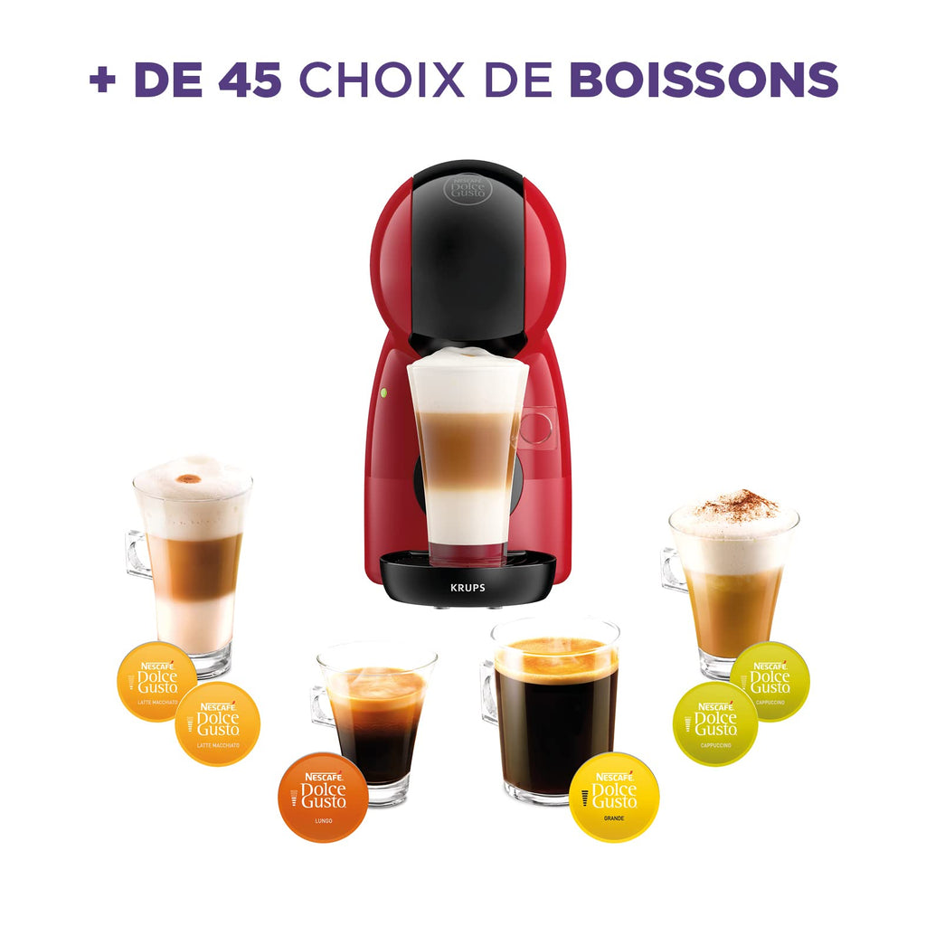 Machine à café capsules, Pression 15 Bars, Cafetière Dosettes Rouge et Noir | Elevira