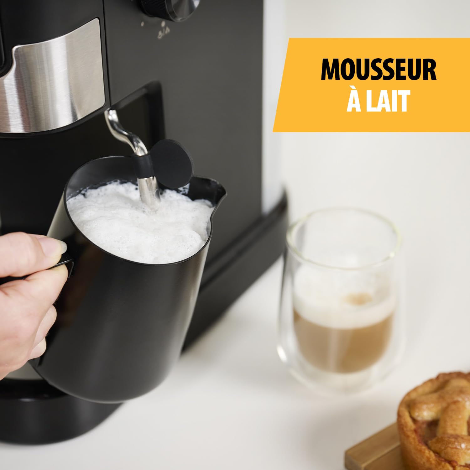 Machine à Espresso 2 tasses à la fois | 20 bars | 1100 W | Elevira