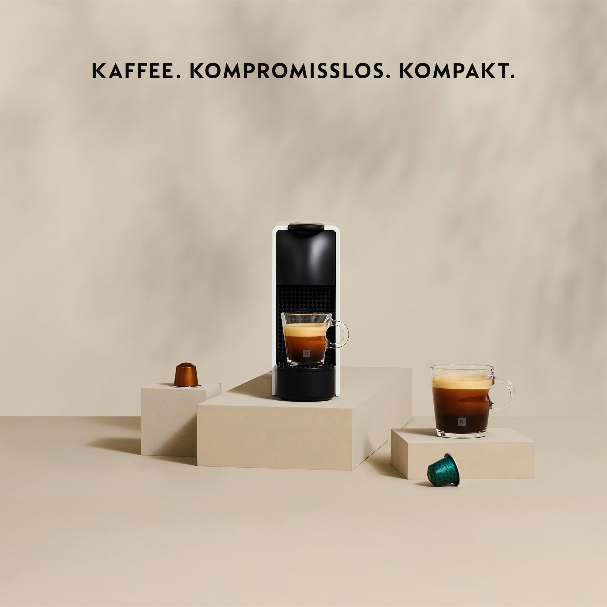Essenza Mini Machine à Capsules de Café | 1260W | blanc | 0,7 litre et filtre à eau | Elevira