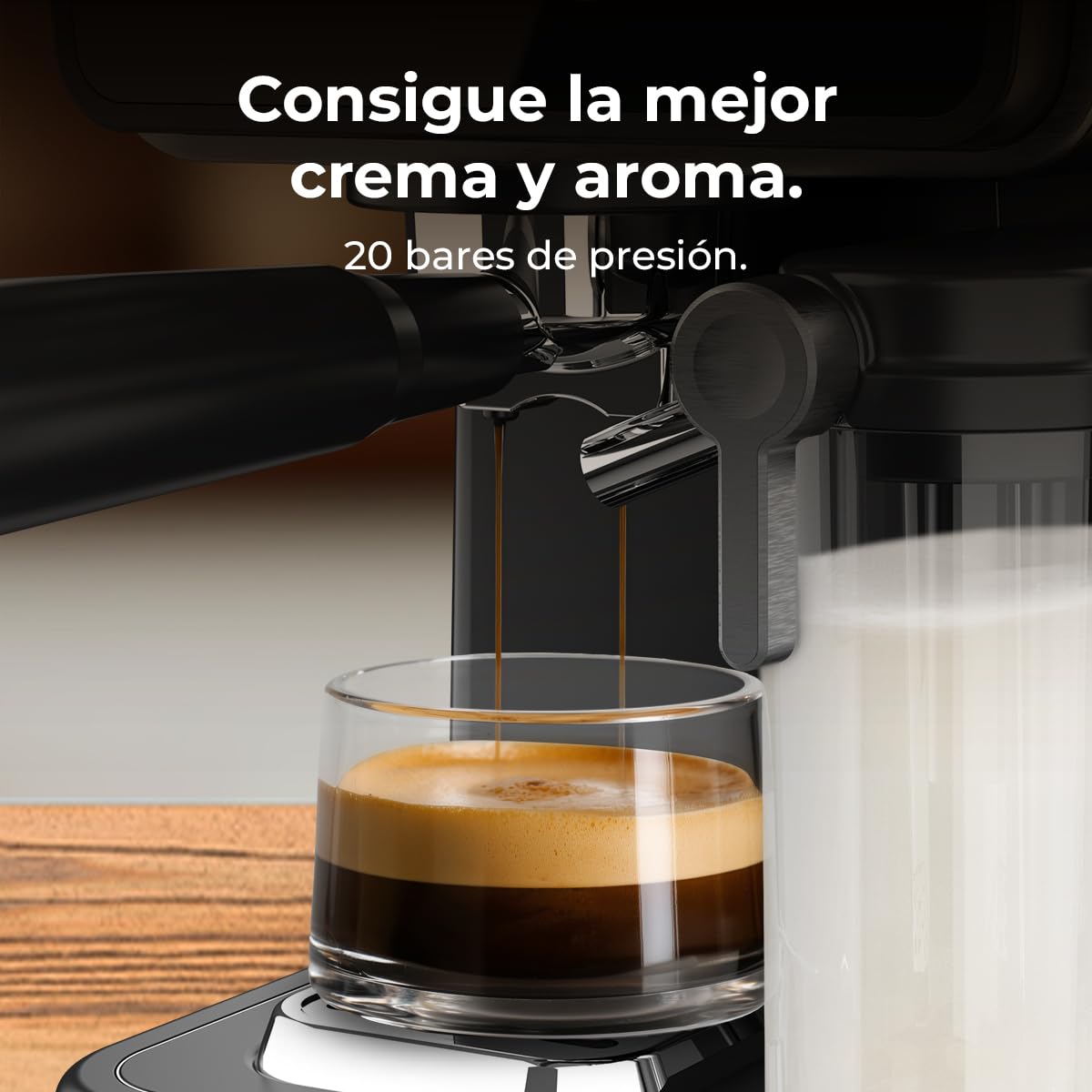 Cafetières Express Semi-automatiques Power Espresso Touch ColdBrew Latte, 20 Bars, 1350W | Elevira