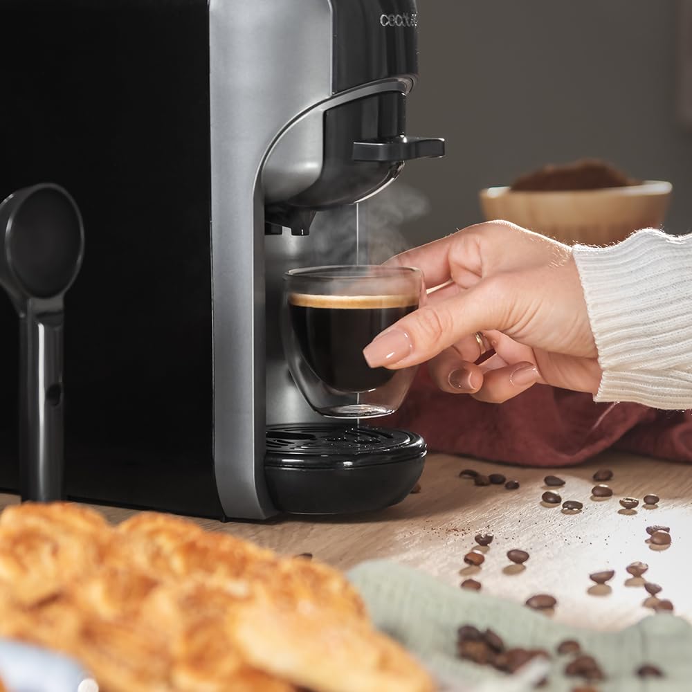 Cafetière espresso très compacte 3 en 1, machines à café à capsules Noir | Elevira