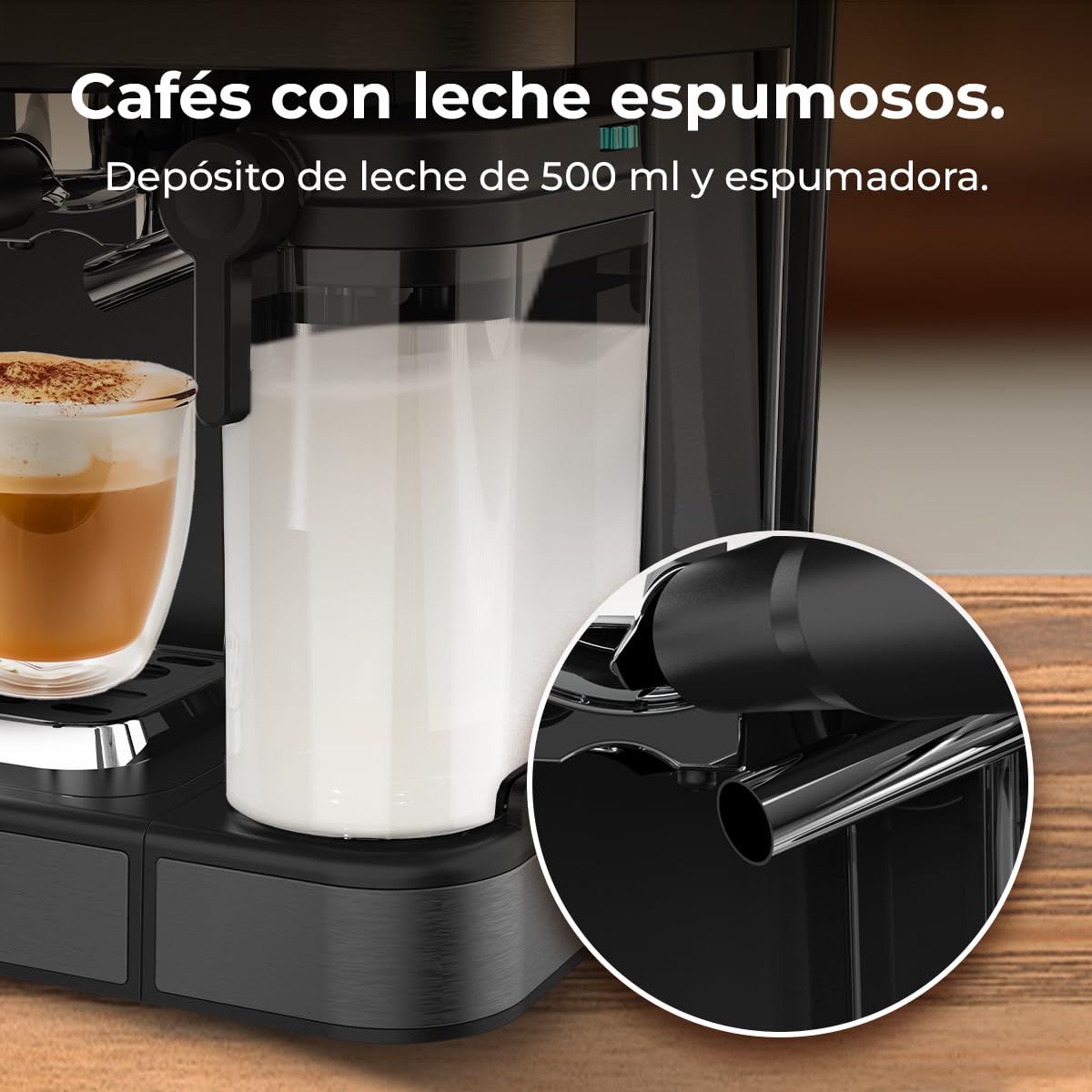 Cafetière Express Semi-automatique Power Espresso ColdBrew Latte Oscuro. 1350W, 20 Bars | Elevira