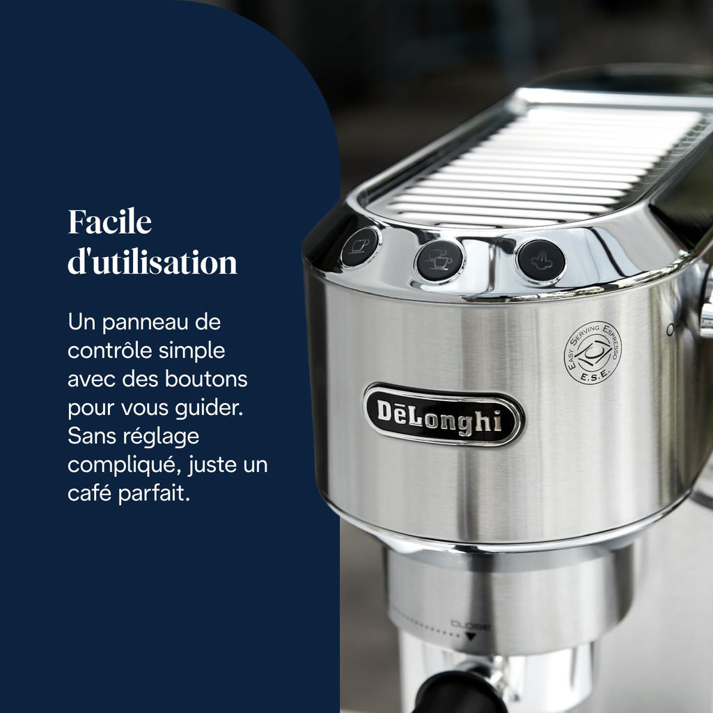 Machine à Expresso avec Buse à Mousse de Lait Professionnelle, Réservoir de 1 L, Boîtier en Métal | Elevira