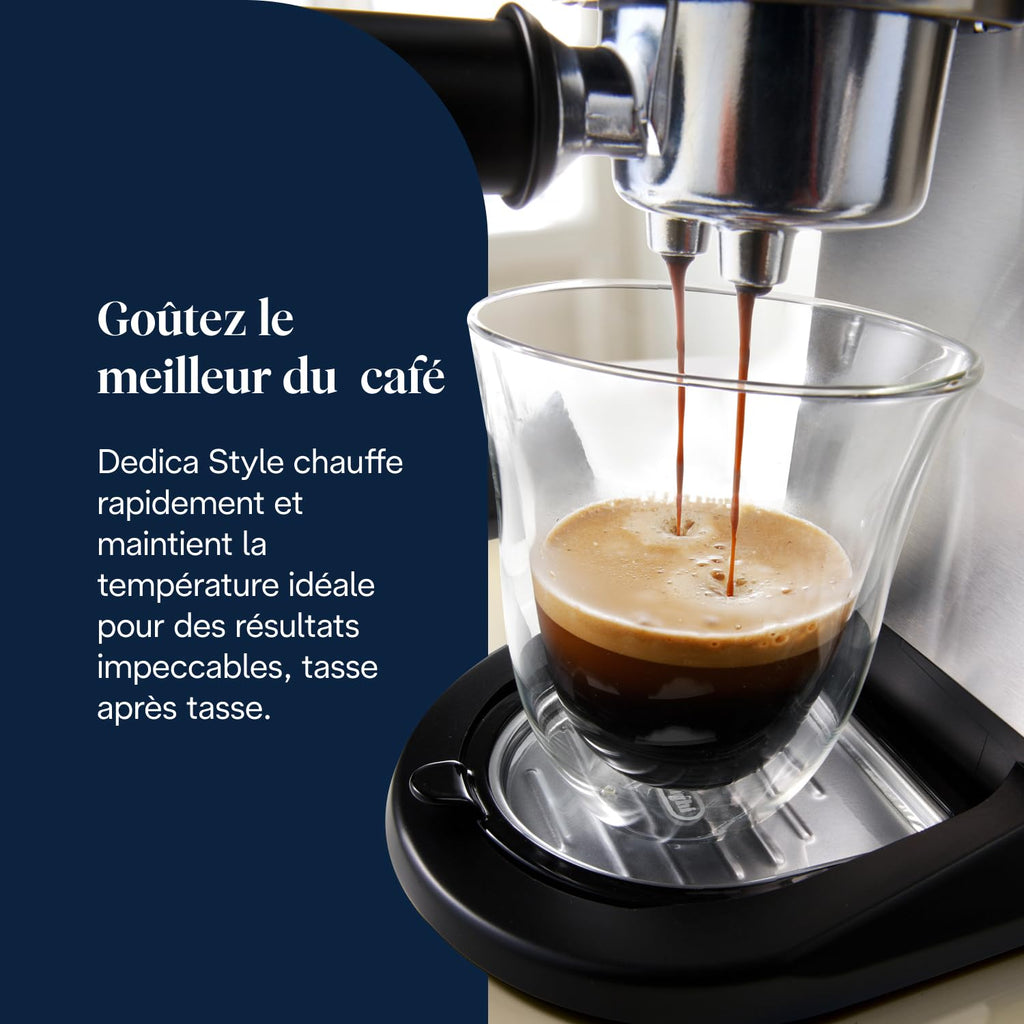 Machine à Expresso avec Buse à Mousse de Lait Professionnelle, Réservoir de 1 L, Boîtier en Métal | Elevira