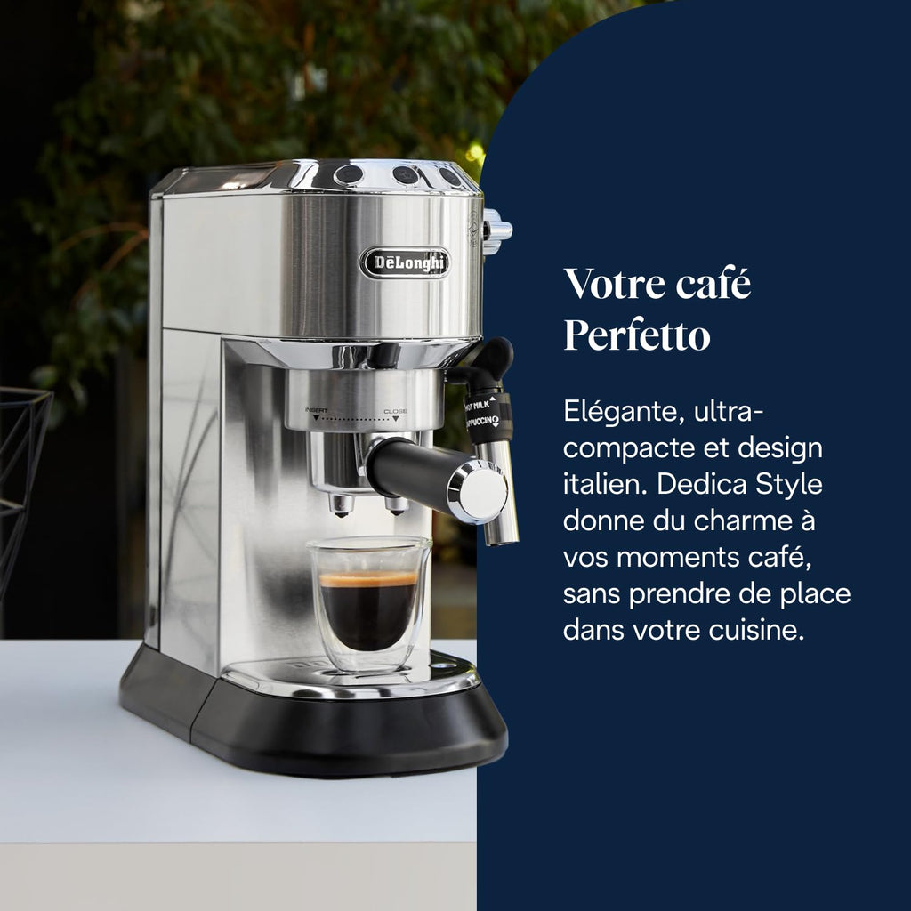 Machine à Expresso avec Buse à Mousse de Lait Professionnelle, Réservoir de 1 L, Boîtier en Métal | Elevira