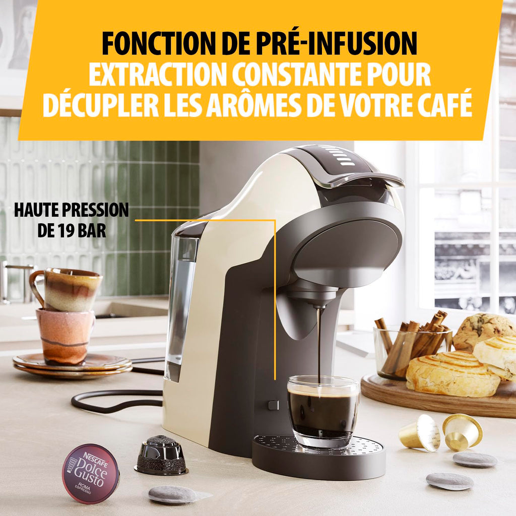 Machine à café Multi-Capsules 3-en-1 – 19 bars | Elevira