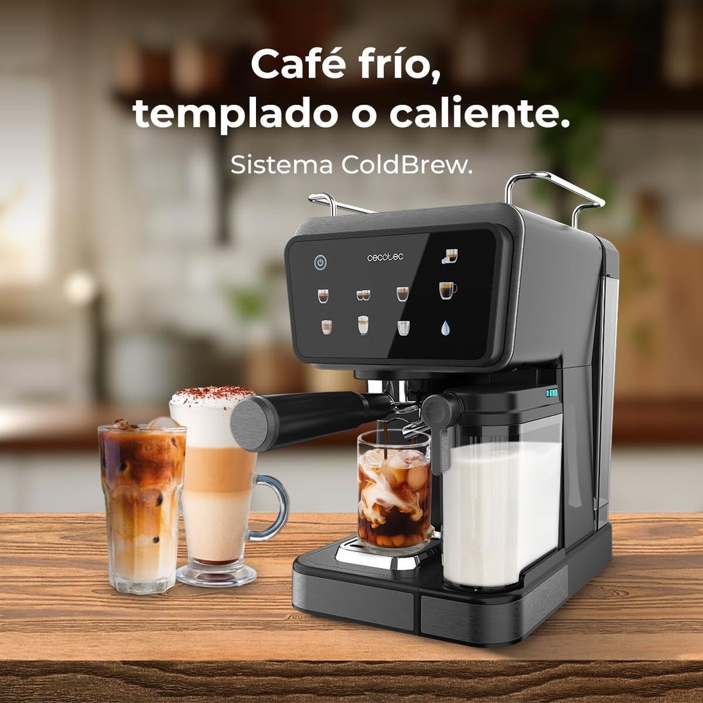 Cafetières Express Semi-automatiques Power Espresso Touch ColdBrew Latte, 20 Bars, 1350W | Elevira