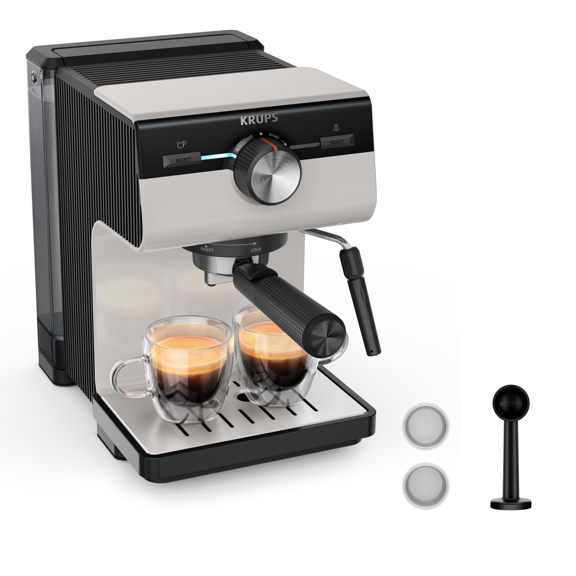 Machine espresso manuelle, Qualité Barista, Espresso et Cappuccinos, XP381B10 | Elevira