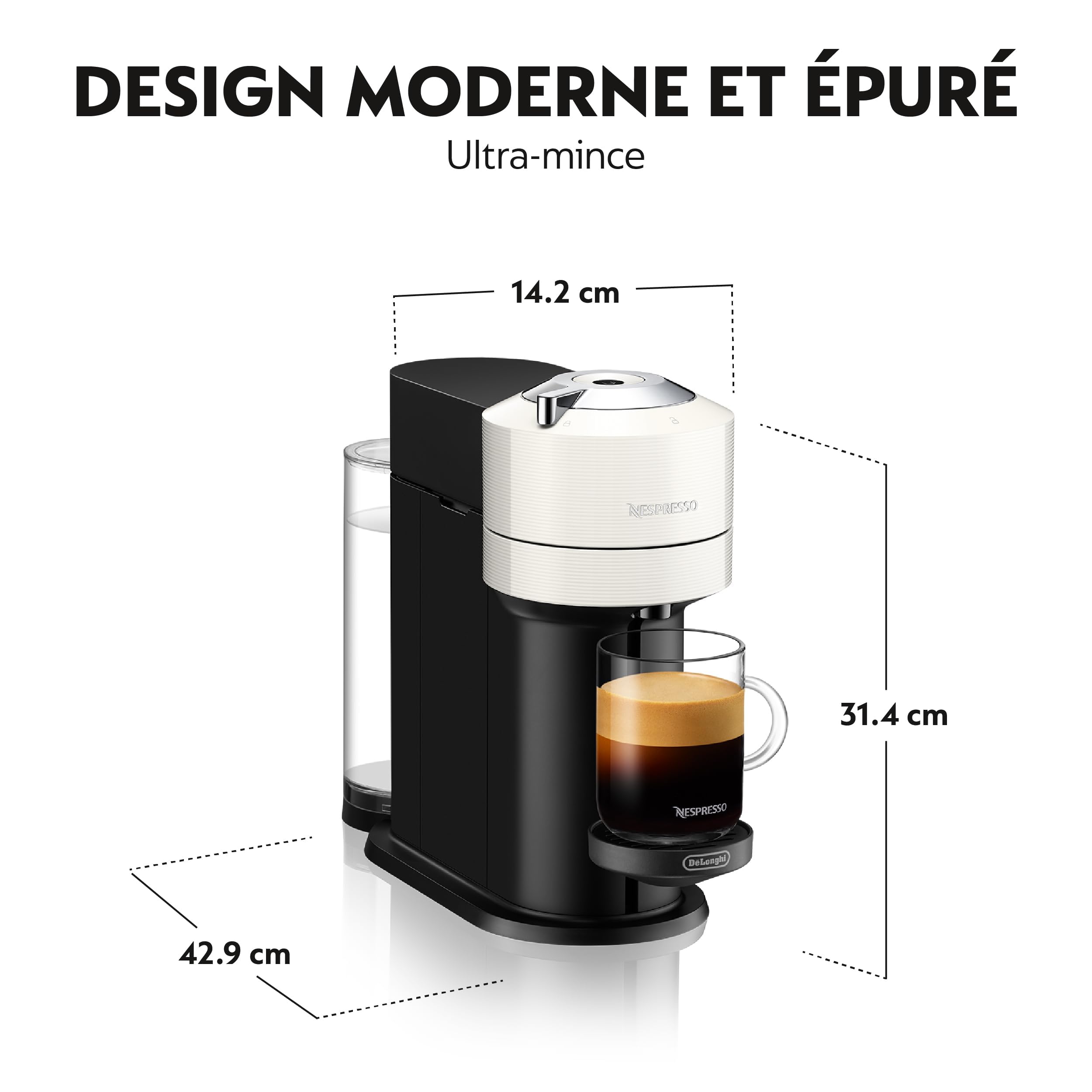 Machine à café Vertuo Next Blanc, 1.1L | Elevira