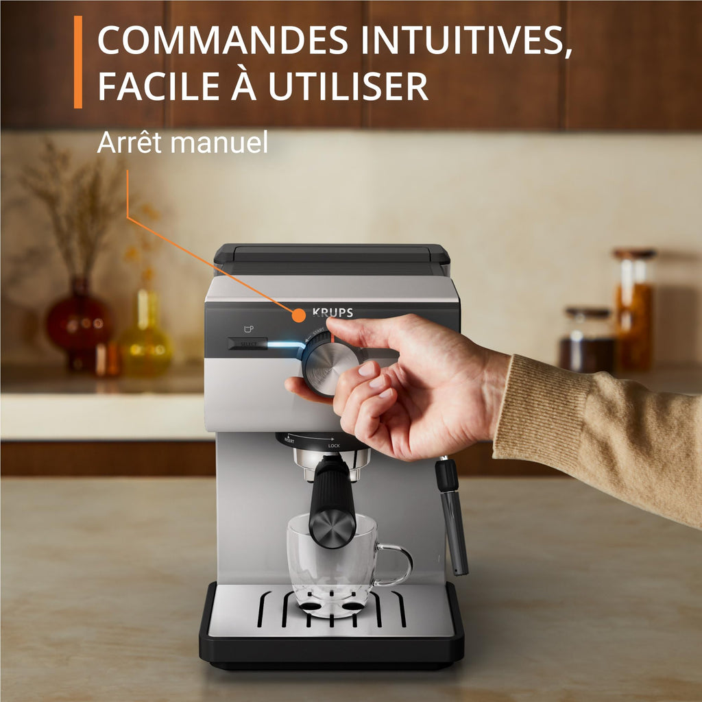 Machine espresso manuelle, Qualité Barista, Espresso et Cappuccinos, XP381B10 | Elevira