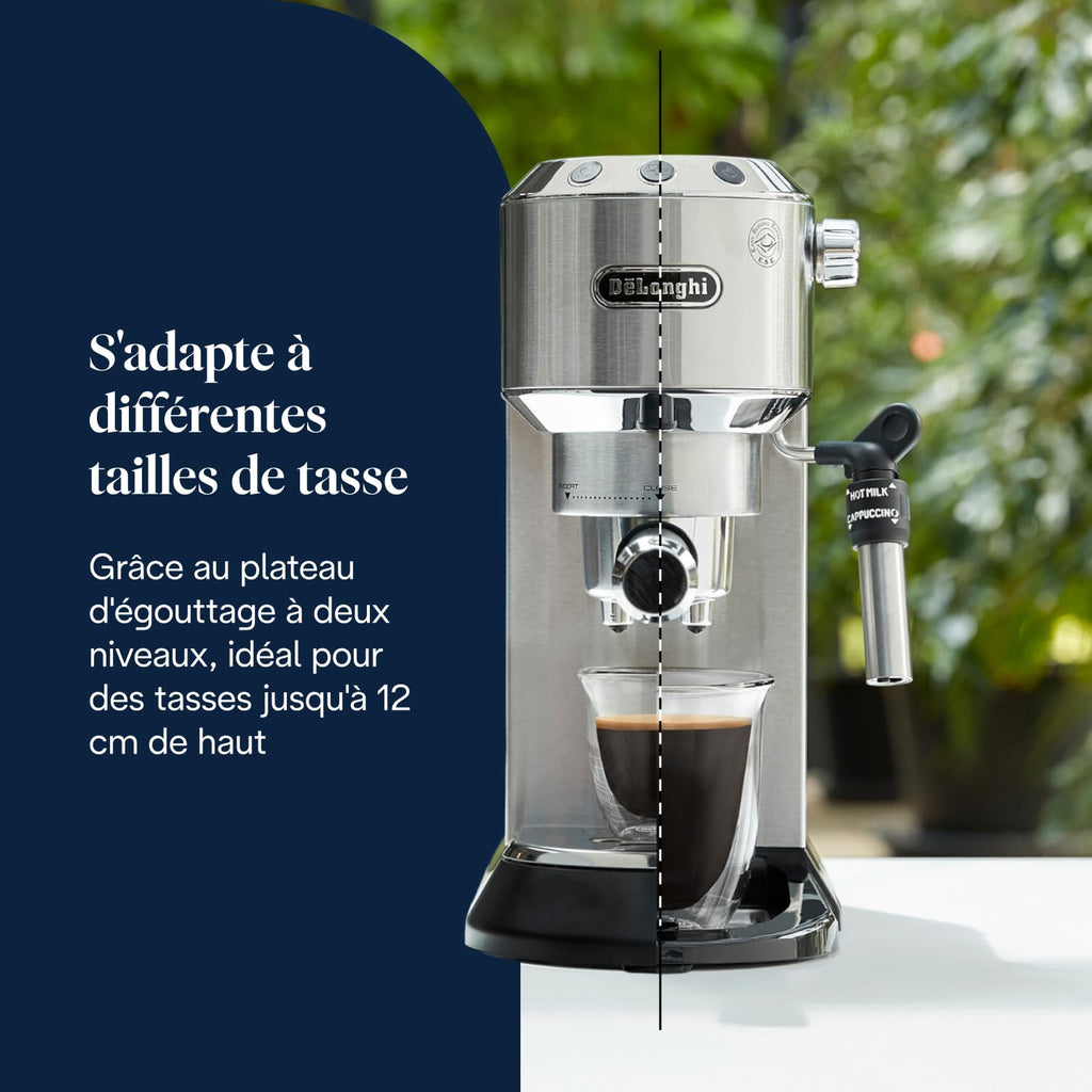 Machine à Expresso avec Buse à Mousse de Lait Professionnelle, Réservoir de 1 L, Boîtier en Métal | Elevira