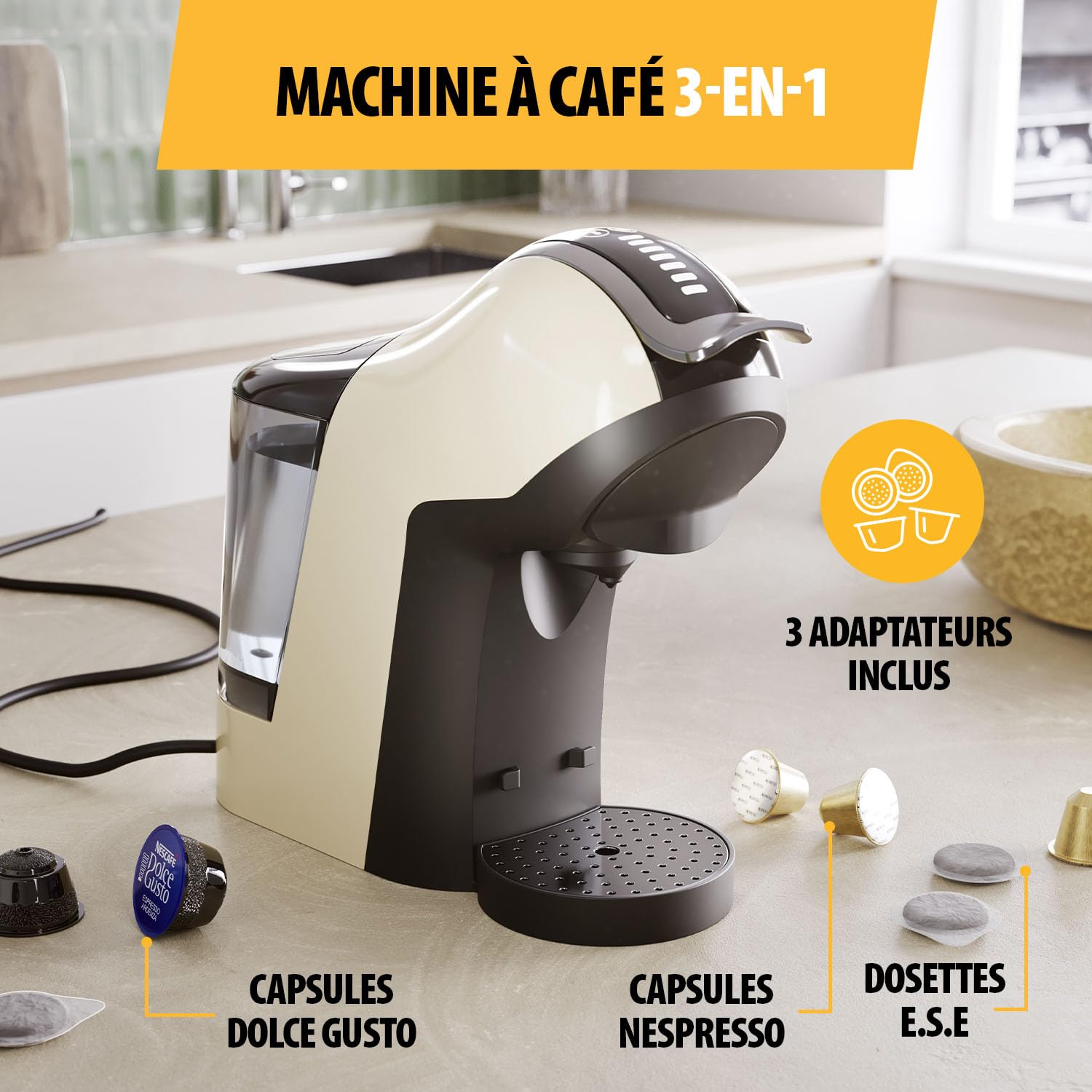 Machine à café Multi-Capsules 3-en-1 – 19 bars | Elevira