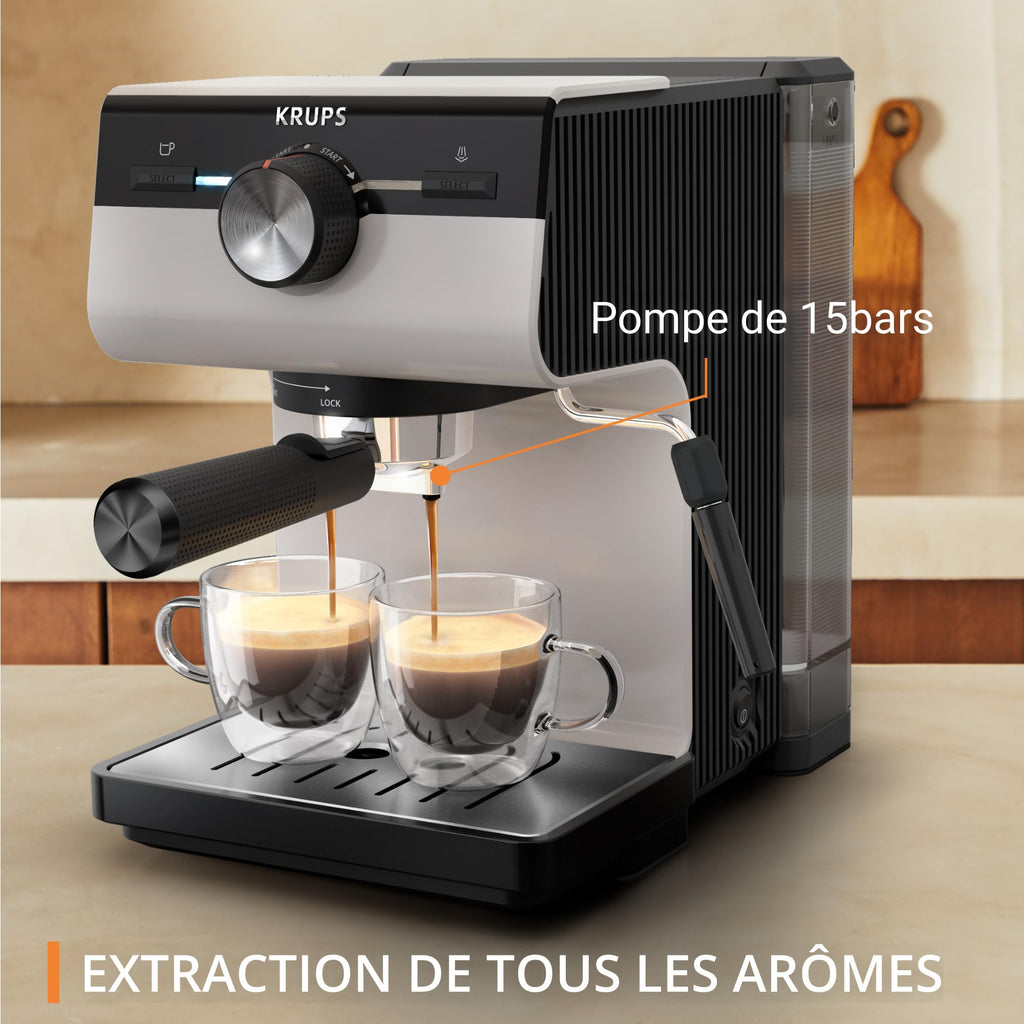 Machine espresso manuelle, Qualité Barista, Espresso et Cappuccinos, XP381B10 | Elevira