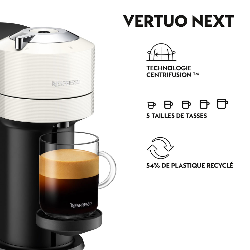Machine à café Vertuo Next Blanc, 1.1L | Elevira