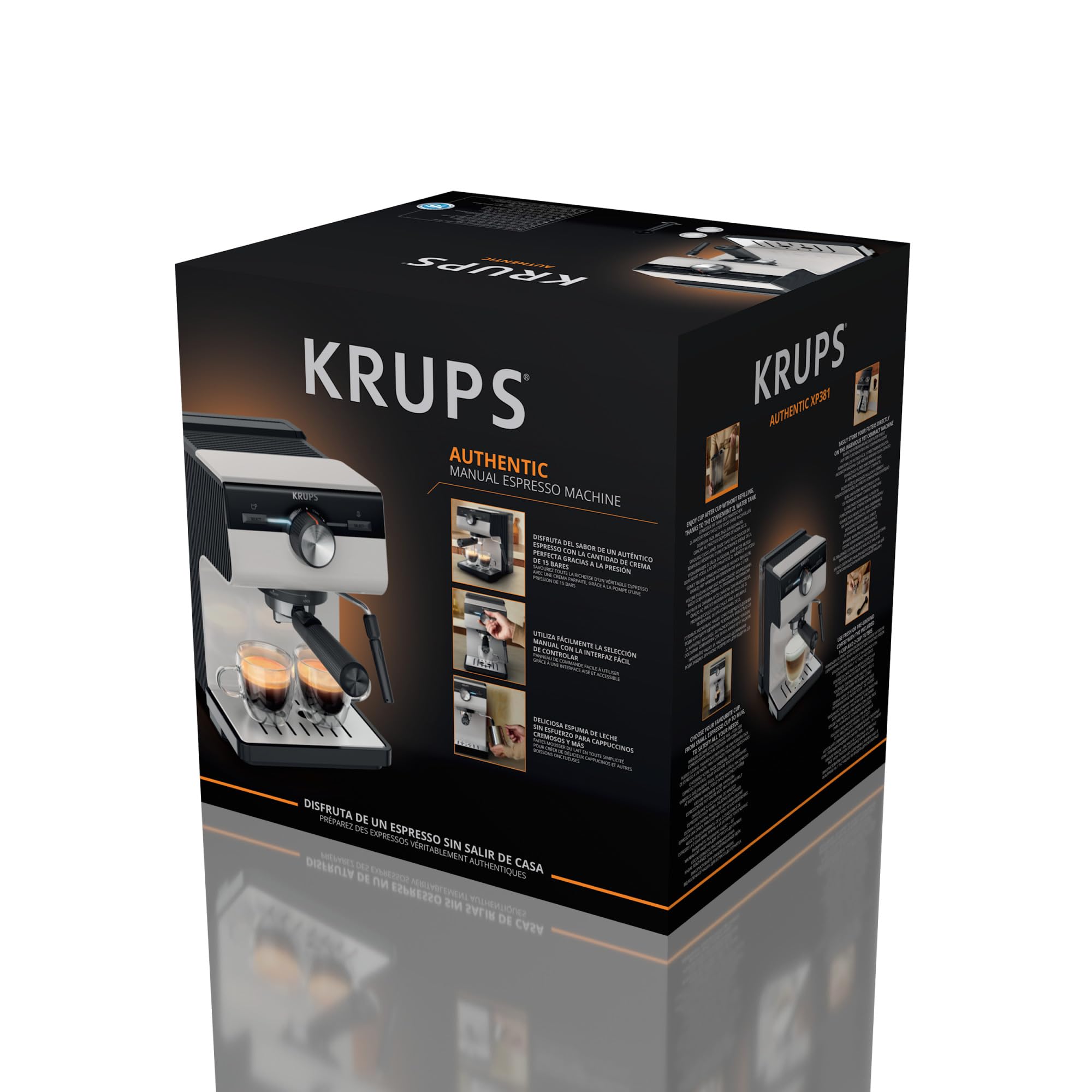 Machine espresso manuelle, Qualité Barista, Espresso et Cappuccinos, XP381B10 | Elevira