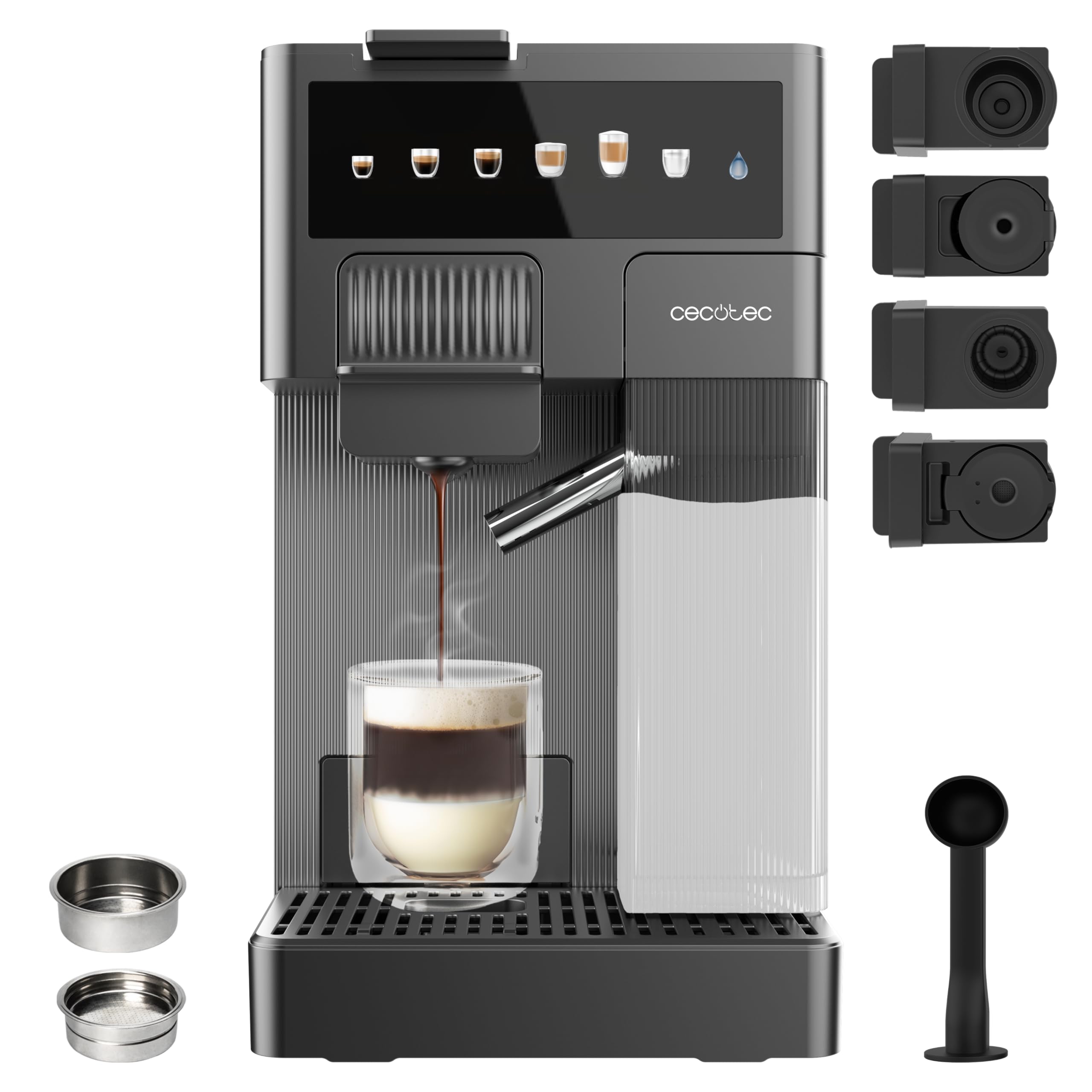 Cafetières à Capsules FreeStyle Latte T. Cafetière multifonctionnelle,1350 W avec réservoir de 400 ml | Elevira