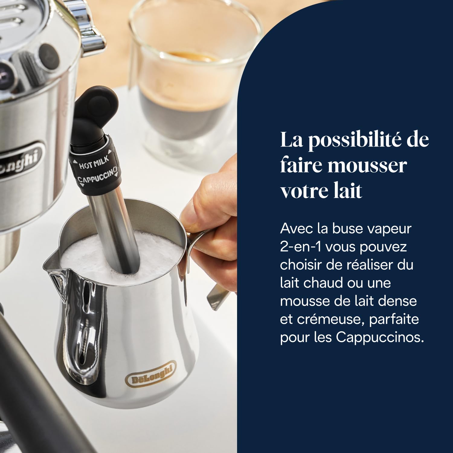 Machine à Expresso avec Buse à Mousse de Lait Professionnelle, Réservoir de 1 L, Boîtier en Métal | Elevira