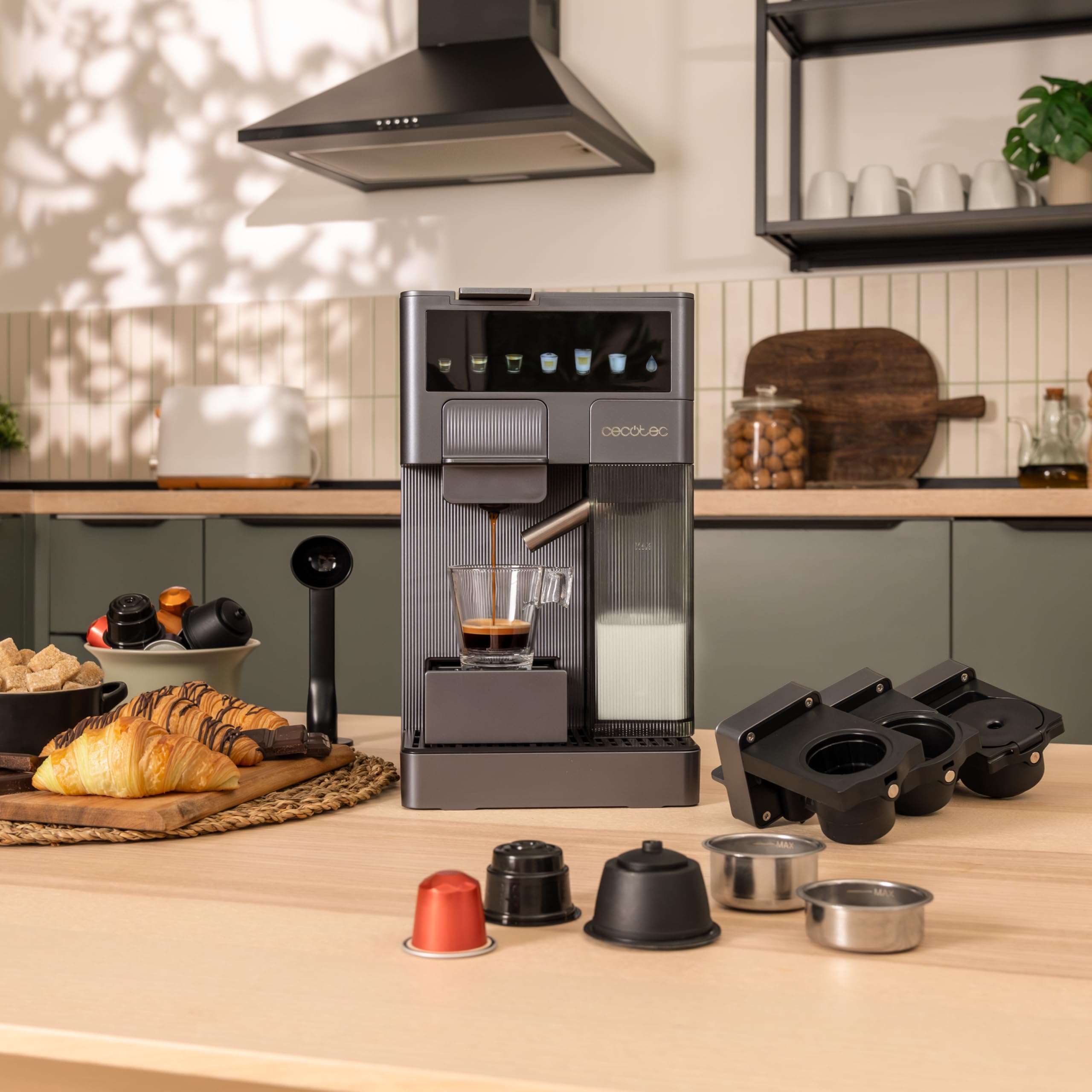 Cafetières à Capsules FreeStyle Latte T. Cafetière multifonctionnelle,1350 W avec réservoir de 400 ml | Elevira